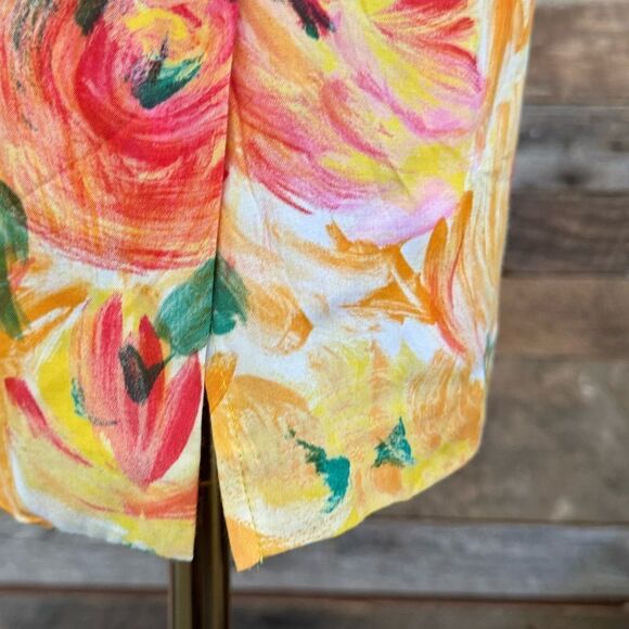 KC Spencer VNTG shift dress vivid abstact floral roses and poppies fully lined - Picture 7 of 7